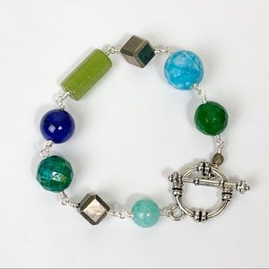 Wire Wrapped Gemstone Bead Bracelet